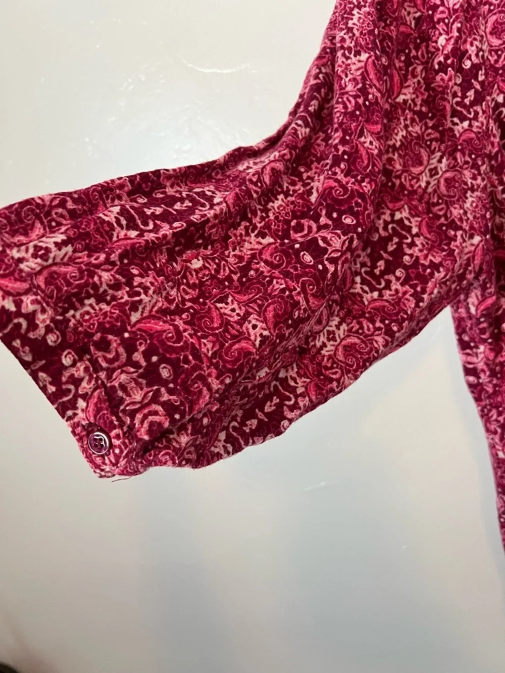 Croft & Barrow Pink Patterned V-Neck Women's Top Size 1X Boho - Picture 6 of 6